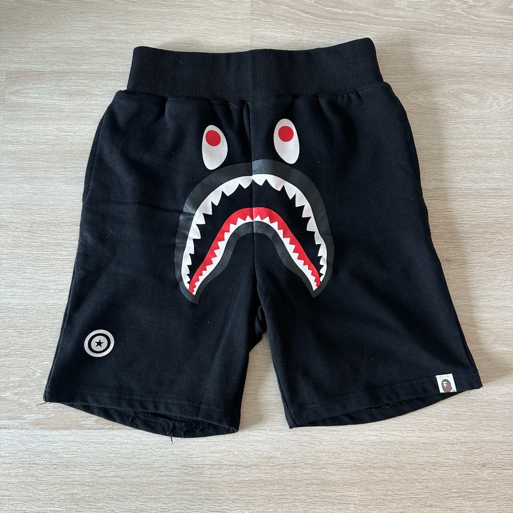 Bape Black Shark Face Sweat Shorts